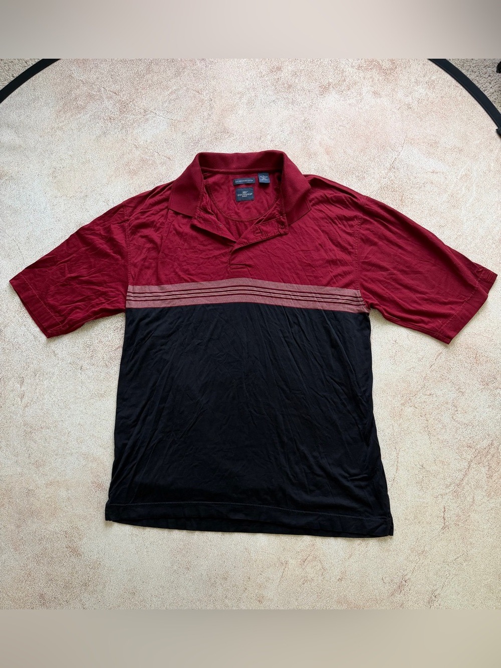 Dockers Men's Two-Tone Maroon and Black Polo